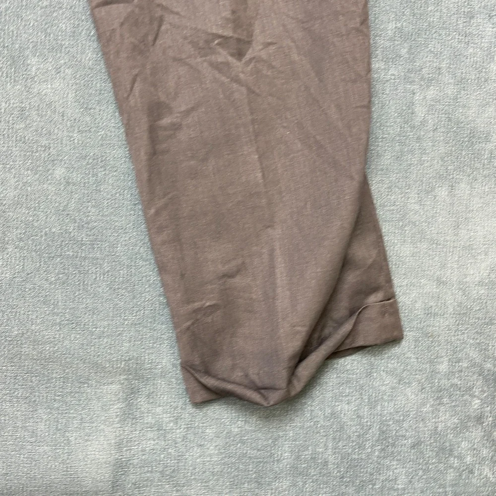 Braggi By Louis Raphael Dress Pants Mens 31x29.5 Brown Pleated Hem Cuffed Hem